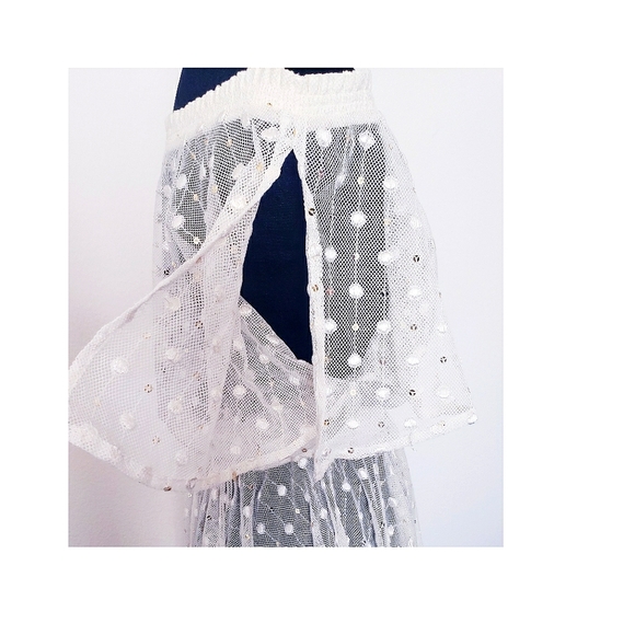 Anthropologie Leifnotes Ivory Dot & Gleam Mini Dress - Picture 5 of 8